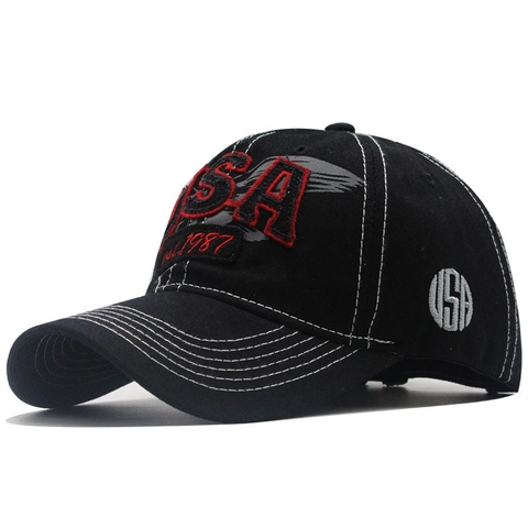 Berretto Da Baseball Vintage In Cotone Lavato Con Ricamo USA Cappello Da Sole Casual Per Uomini Donne