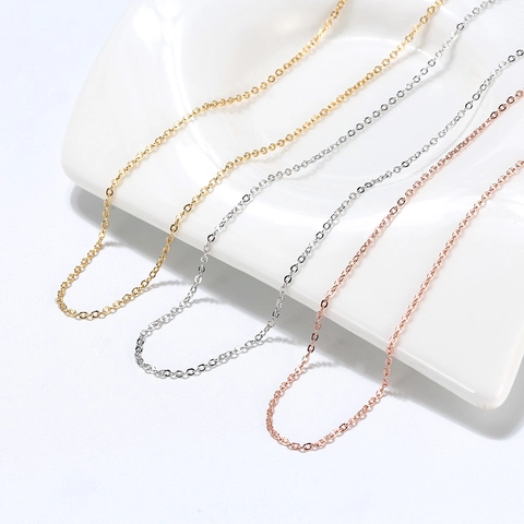 Luxury 925 Sterling Silver Italy Cable Chain Necklace For Women Gold Platinum Rose Gold Plated Minimalist Link Chain Jewelry