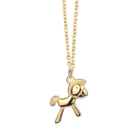 Collier Pendentif Cheval Minimaliste en Acier Inoxydable pour Femme Plaqué Or 18K Chaîne Clavicule Petit Poney Bijoux de Mode
