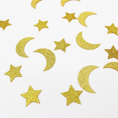 Stern Mond Konfetti Glitzer Papier Party Dekoration Hochzeit Babyparty Festliche Tischdekoration Kinderzimmer
