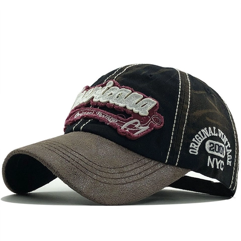 Berretto Da Baseball In Cotone Lavato Vintage Ricamato NYC Americana Cappello Da Sole Regolabile Retrò Streetwear