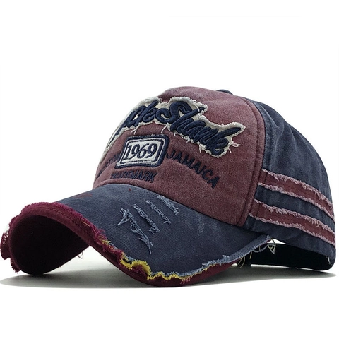 Casquette De Baseball En Coton Rétro Distressed 1969 Jamaïque Broderie Chapeau De Soleil Ajustable Pour Hommes Femmes