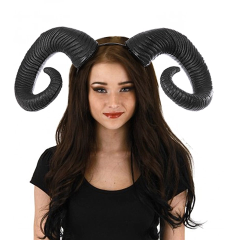 Halloween Widderhörner Stirnband Schaumstoff Gotisch Realistisch Spiral Teufel Dämon Kostüm Cosplay Zubehör Party Deko