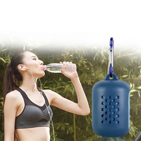 Asciugamano Sportivo Refrigerante Microfibra Asciugatura Rapida Traspirante Sensazione Fredda Fitness Esterno Custodia Silicone Moschettone