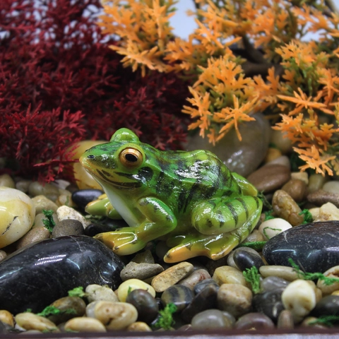 Simulation Frog Figurine Lifelike Resin Animal Statue For Garden Decor Succulent Landscape Ornament Miniature Craft