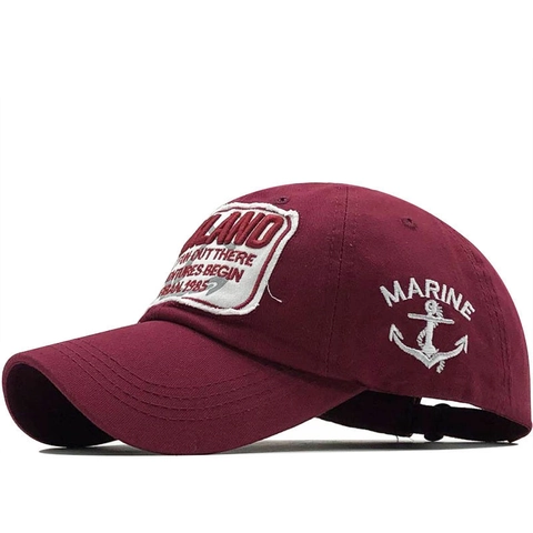 Vintage Washed Cotton Baseball Cap Letter Embroidery Anchor Patch Distressed Sun Hat Unisex Outdoor Casual Adjustable