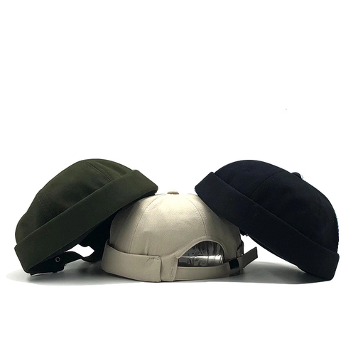 Gorro Docker De Algodón Miki Hat Retro Streetwear Hebilla De Metal Ajustable Color Sólido Gorro De Marinero Hombre Mujer