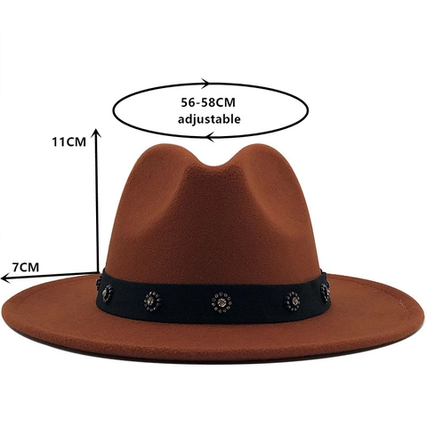 Wide Brim Fedora Hat Woolen Felt Vintage Style Rhinestone Flower Band Party Travel Accessories For Women And Men