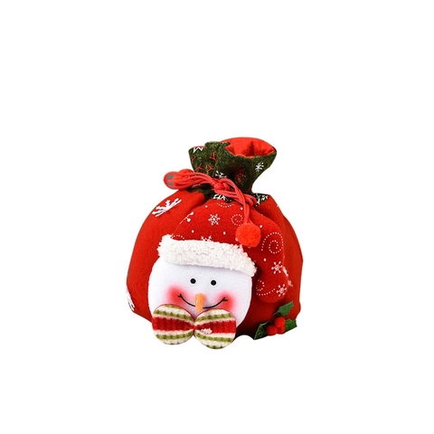 Christmas Gift Bags 3D Cartoon Santa Snowman Reindeer Felt Velvet Knit Drawstring Tote Candy Wrapping Holiday Decor