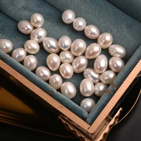 Perles D'eau Douce Naturelles Perles En Vrac Forme De Riz Lustre Semi Percées Pour La Fabrication De Bijoux DIY