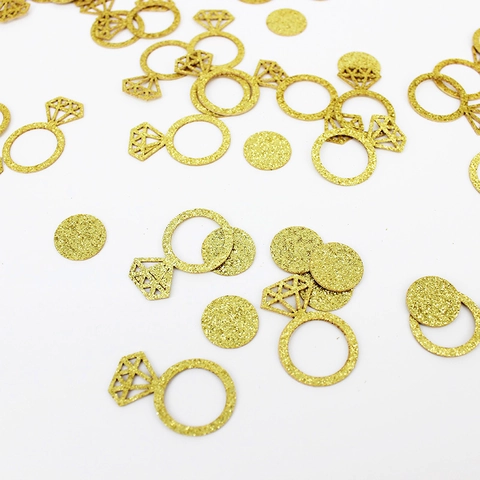 Coriandoli Da Matrimonio In Carta Glitterata Traforata Forme Di Anello Di Diamante E Punti Decorazione Tavola Fidanzamento