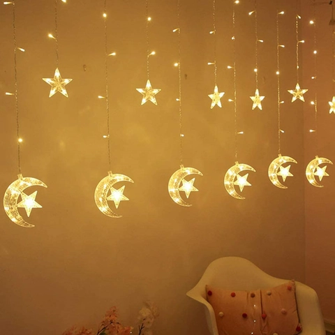 Tenda Luminosa LED Stella Luna Plastica Impermeabile Modalità Multiple Decorazione Per Natale Matrimonio Camera Da Letto Festa