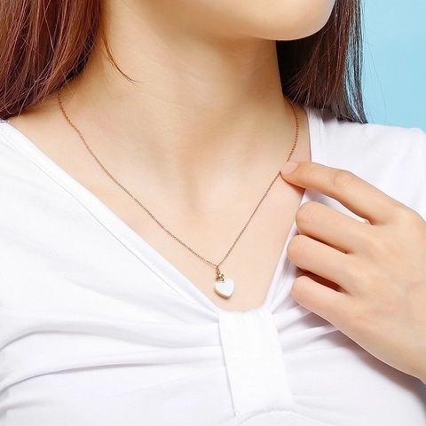 Heart Cremation Urn Necklace Stainless Steel Shell Inlay Memorial Ashes Keepsake Jewelry For Women
