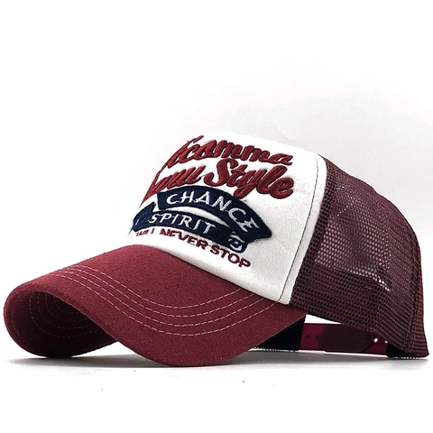 Vintage Trucker Hat Mesh Ademend Katoen Baseball Cap Geborduurde Letters Verstelbare Zonbescherming