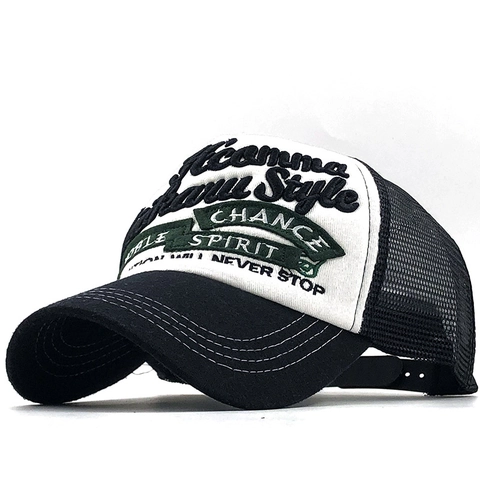Vintage Trucker Hat Mesh Ademend Katoen Baseball Cap Geborduurde Letters Verstelbare Zonbescherming