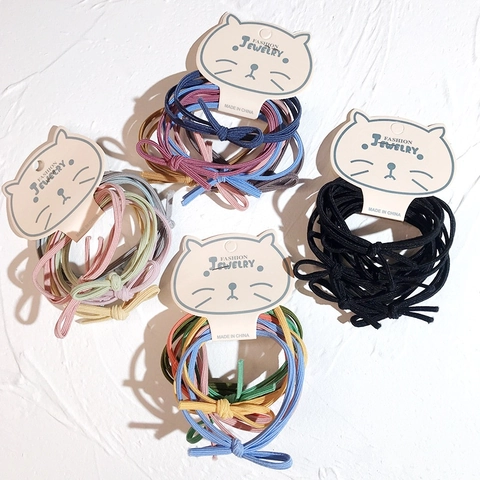 Elastic Hair Ties Fabric Bow Knot Knotted Ponytail Holders High Stretch Hair Bands For Women And Girls Minimalist Style