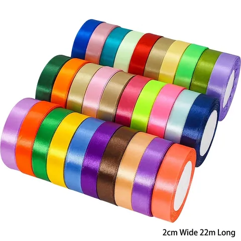 Wide Satin Ribbon Polyester Fabric Glossy Gift Wrapping DIY Crafts Wedding Party Decoration Floral Bouquet Cake Box Decor