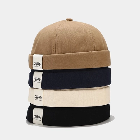 Docker Mütze Randlose Baumwolle Canvas Beanie Vintage Verstellbare Streetwear Miki Kappe Für Herren Damen