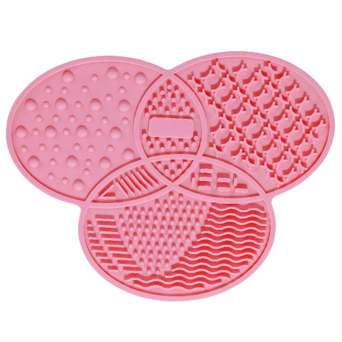 Siliconen Make-up Borstel Reinigingsmat Multi Getextureerde Draagbare Scrubber Pad Voor Cosmetische Borstels Wassen Tool Ronde Vorm Zacht