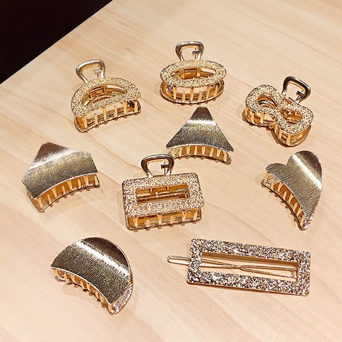 Metall Haarklammern Geometrisch Gold Rose Relief Minimalistisch Elegant Haarspangen Damen Mädchen Styling Zubehör