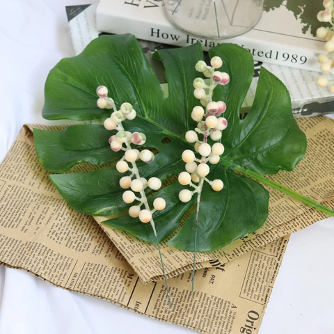 Artificial Berry Stems Christmas White Flocked Fuzzy Berries Sprigs For Winter Holiday DIY Crafts Home Decor