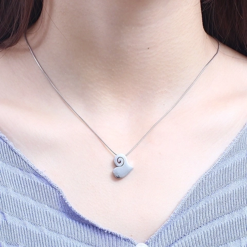 Fashion Stainless Steel Heart Necklace And Stud Earring Jewelry Set With Spiral Swirl Design For Women Exquisite