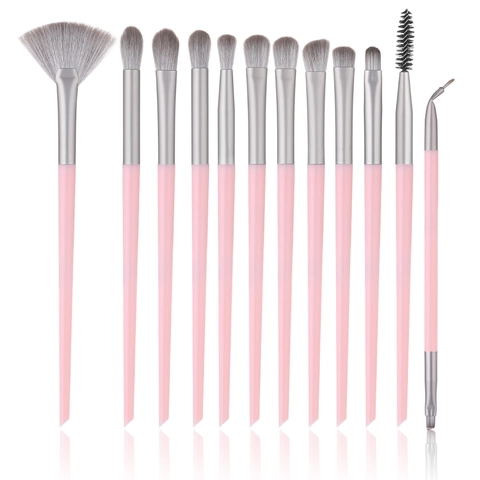 Professional Makeup Brushes Synthetic Fiber Bristles Plastic Handle For Eye Shadow Blending Eyeliner Portable Beauty Tools