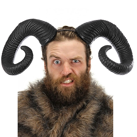 Halloween Widderhörner Stirnband Schaumstoff Gotisch Realistisch Spiral Teufel Dämon Kostüm Cosplay Zubehör Party Deko