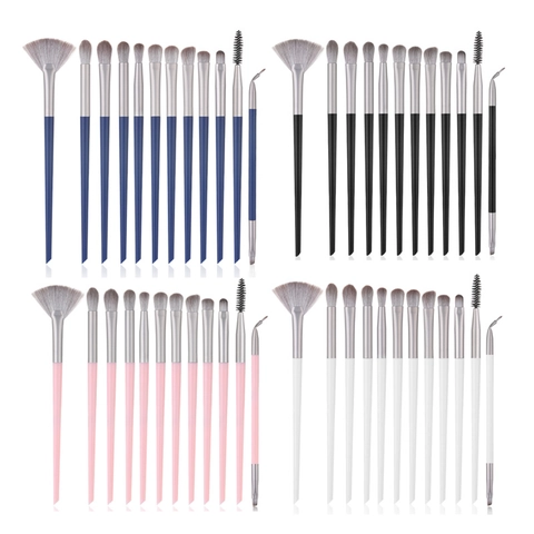 Professional Makeup Brushes Synthetic Fiber Bristles Plastic Handle For Eye Shadow Blending Eyeliner Portable Beauty Tools