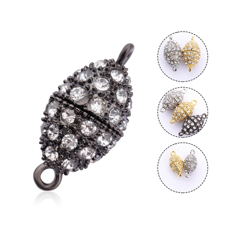 Chiusura per Gioielli Magnetica in Lega Con Strass Connettore Ovale Per Fai da Te Collana Bracciale Creazione Gioielli Alla Moda