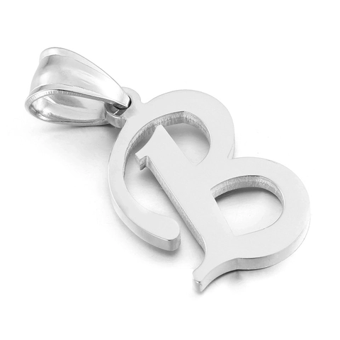 Anfangsbuchstaben Anhänger 316L Edelstahl Poliert Gotisch Alphabet Charms Für Halskette Damen Herren