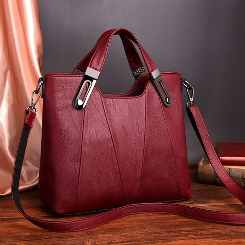 Women Handbag PU Leather Shoulder Crossbody Bag Large Capacity Top Handle Purse For Commuting Simple Fashion Tote