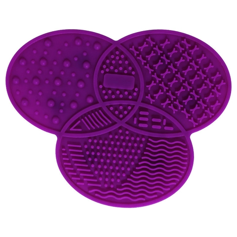 Siliconen Make-up Borstel Reinigingsmat Multi Getextureerde Draagbare Scrubber Pad Voor Cosmetische Borstels Wassen Tool Ronde Vorm Zacht