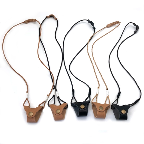 Retro Leather Eyeglasses Lanyard Strap Handmade Woven Anti-Slip Sunglasses Chain Holder With Microfiber Pouch Pendant