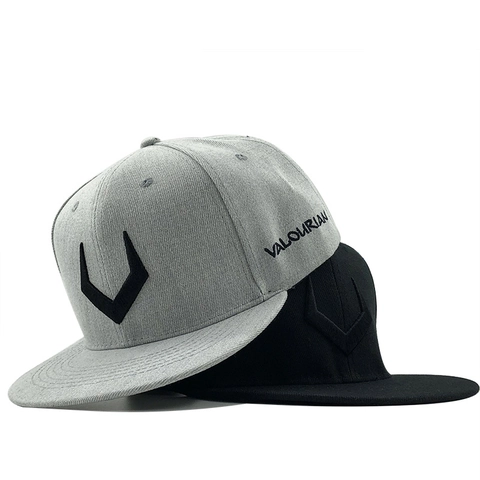 Flat Brim Baseball Cap 3D V Embroidery Cotton Snapback Hat Hip Hop Streetwear Adjustable For Men Women
