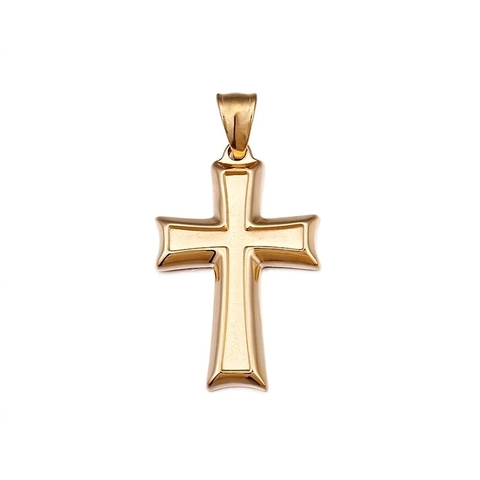 Klassischer Ägyptischer Kreuzanhänger Polierter Edelstahl 18K Vergoldet Religiöser Schmuck Für Herren Und Damen Minimalismus