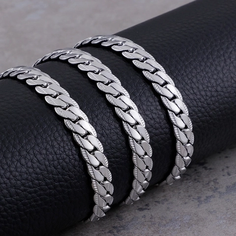 Collana A Catena Curb In Acciaio Inossidabile Maglia Cubana Piatta Con Trama Incisa Gioielli Di Moda Ipoallergenici
