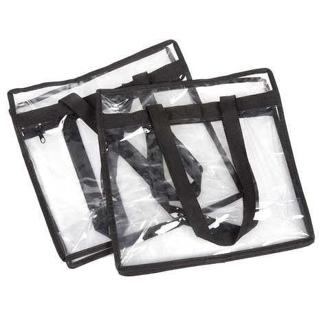 Clear Tote Bag PVC Transparent Waterproof Handbag With Zipper Closure For Stadium Approved Concert Beach Travel Gym