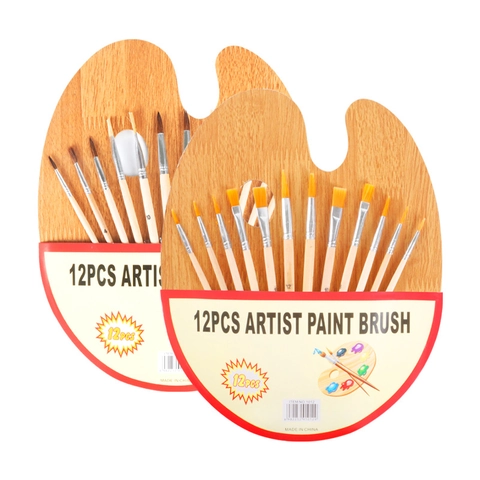 Pinceaux D'Artiste Avec Manche En Bois Nylon Poils De Cheval Pour Aquarelle Huile Peinture Acrylique Fournitures D'Art