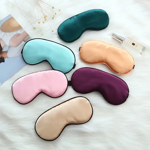 Sleep Eye Mask Imitation Satin Satin Blackout Adjustable Strap Breathable Soft Blindfold For Travel Office Nap Adults