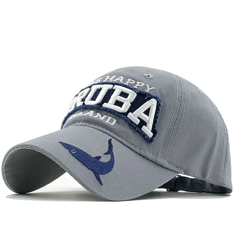 Unisex Aruba Happy Island Baseball Cap Cotton Twill Shark Embroidery Adjustable Sun Hat Outdoor Casual Dad Hat