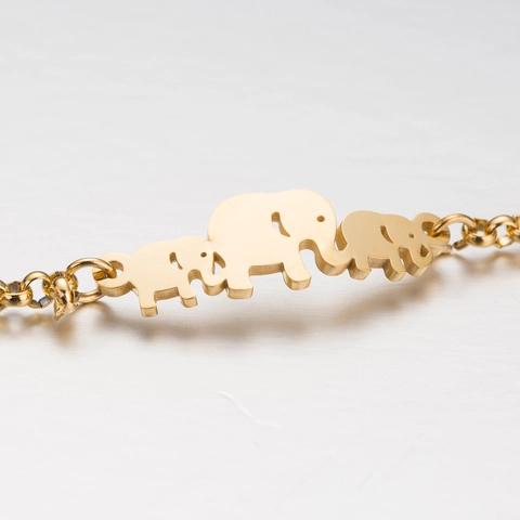 Bracciale In Acciaio Inossidabile Da Donna Placcato Oro 18K Elefante Cuore Luna Farfalla Stella Gioielli Minimalisti