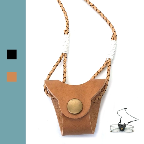 Retro Leather Eyeglasses Lanyard Strap Handmade Woven Anti-Slip Sunglasses Chain Holder With Microfiber Pouch Pendant