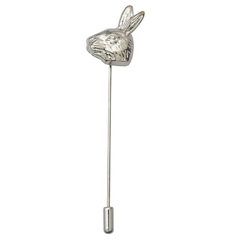 Lucky Rabbit Head Lapel Pin Alloy Copper Long Needle Brooch For Suit Tuxedo Wedding Party Fashion Accessory Unisex