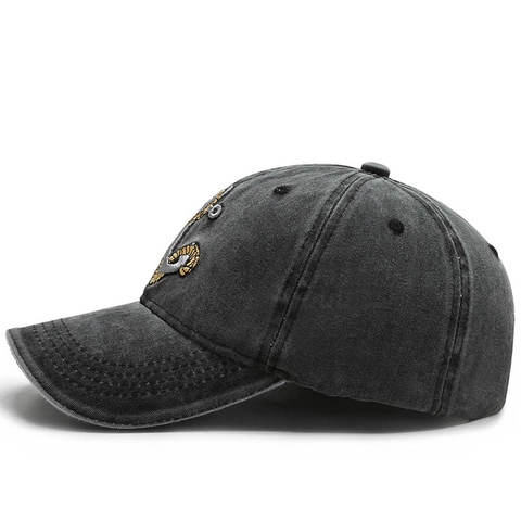 Casquette De Baseball En Coton Lavé Denim Broderie Ancre Réglable Rétro Style Nautique Chapeau Soleil