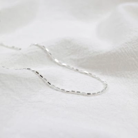 Collana Minimalista in Argento Sterling 925 con Perle Cilindriche per Donna Moda Stile Coreano Collana a Catena Regalo Gioielli