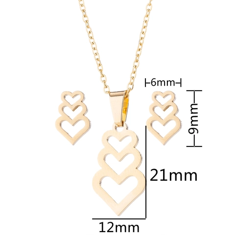 Collana E Orecchini A Cuore Acciaio Inossidabile Intrecciati Cavi Gioielli Geometrici Per Donna San Valentino