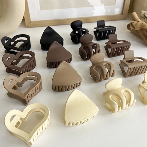 Mollette Per Capelli In Acrilico Opaco Smerigliato Geometrico Cuore Quadrato Triangolo Forcine Stile Coreano Minimalista Accessori Per Capelli Donne