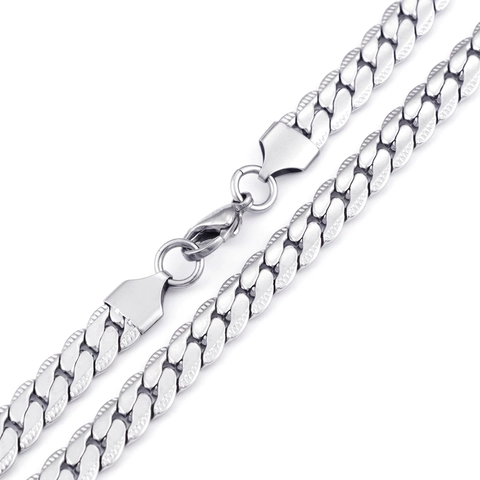 Collana A Catena Curb In Acciaio Inossidabile Maglia Cubana Piatta Con Trama Incisa Gioielli Di Moda Ipoallergenici