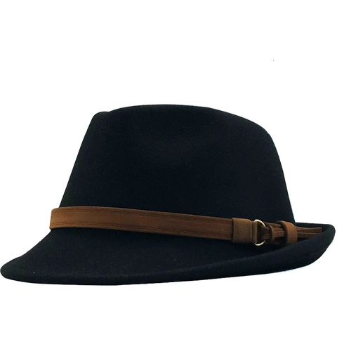 Cappello Fedora Stile Jazz Retrò A Tesa Larga Feltro Di Lana Con Fibbia Per Uomo Donna Vintage Elegante